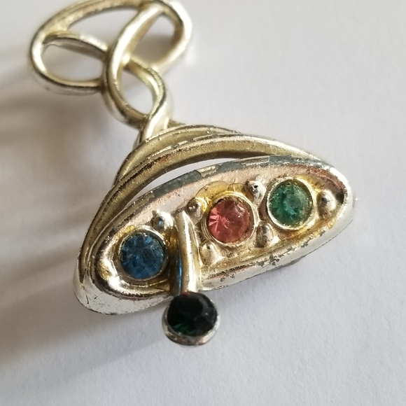 Relisted - Vintage martini brooch pin colorful rhinestones drink - Picture 5 of 10